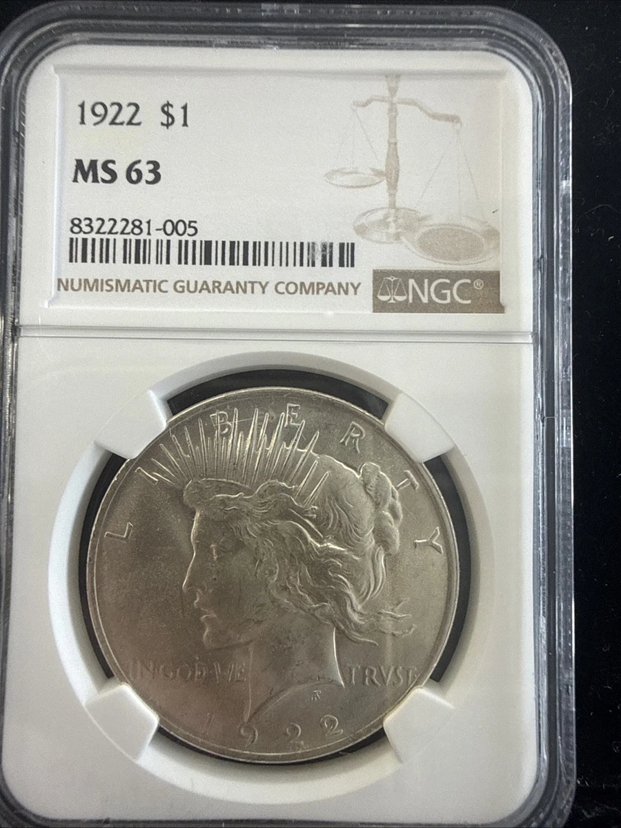 MS 63 Graded 1922 Year Peace Dollars (1921-1935) for sale | eBay