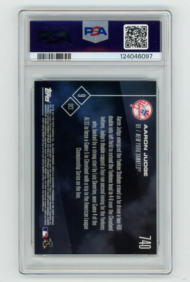 PSA 10 Aaron Judge 2017 Topps Now #740 ALDS Two RBI Double Caps Four Run 2nd RC - Image 2 of 2