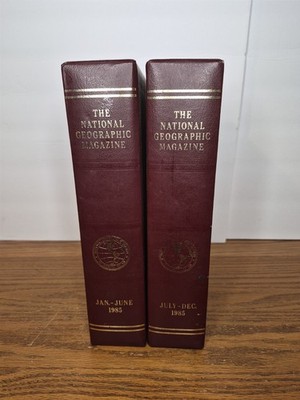 National Geographic Full Year 1985 Slip Cover Set Of 2 Empty