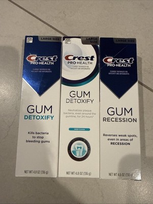 Pack Of 3 Crest Pro-Health Gum Detoxify Deep Clean Toothpaste, 4.8 oz