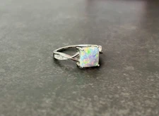 NWT RYZE “Born To Shine” Frosted White Ice Opal On .925 Size 7