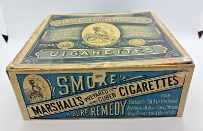 1900's Marshall's Prepared Cubeb Medical Cigarettes Box