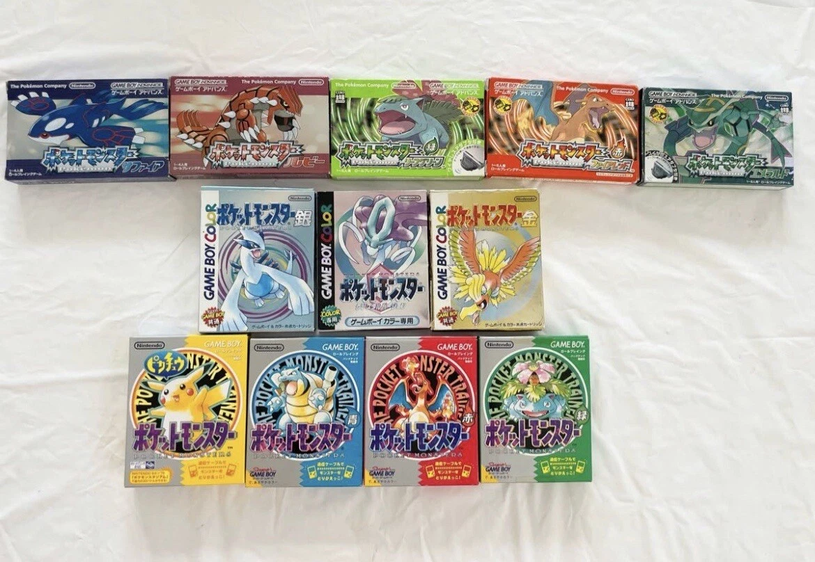 Pokemon Nintendo GB GBC GBA Complete Set 12 Lots Japanese w/Box 