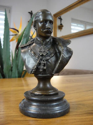 Bronze Marmor Statue Kaiser Friedrich Wilhelm II König Preußen Büste Antik Figur - Bild 1 von 4