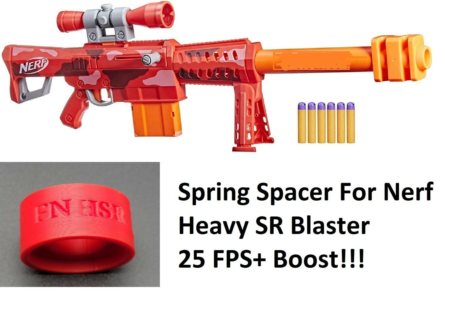 Spring Spacer For Fort Heavy SR Mega Blaster! 25+FPS Power Boost Mod! eBay