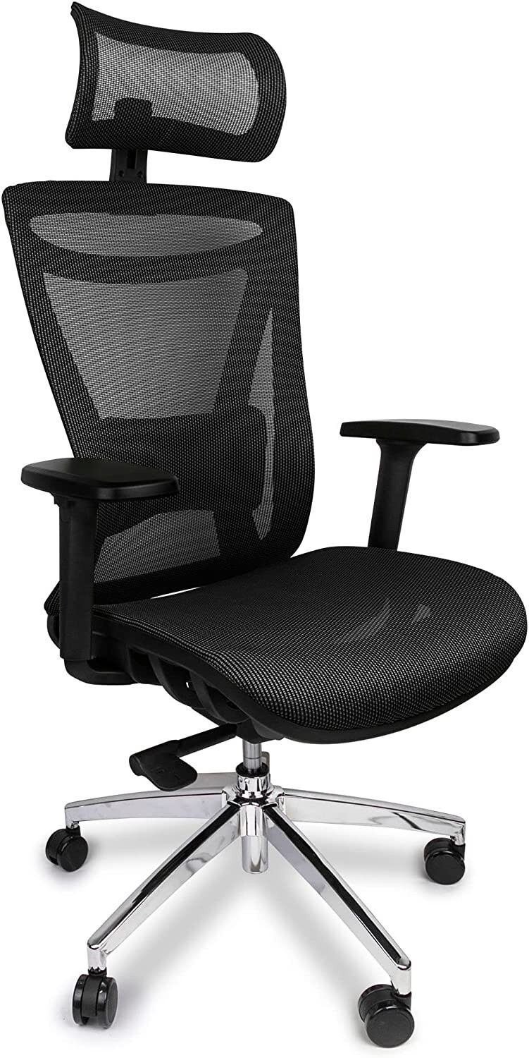 Ergonomic Office Chair - Elastic Mesh Computer Desk Chair with Wheels,3D Armrest-image