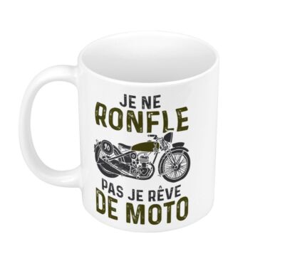 Tasse Keramik Becher Ich schnarche nicht Ich träume von Big Bike Cafe Race Biker
