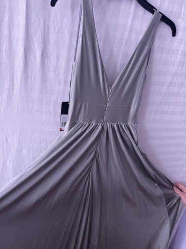 La Femme Mode Abschlussballkleid V-Ausschnitt RN #103544 silber Größe 4 - Bild 4 von 9