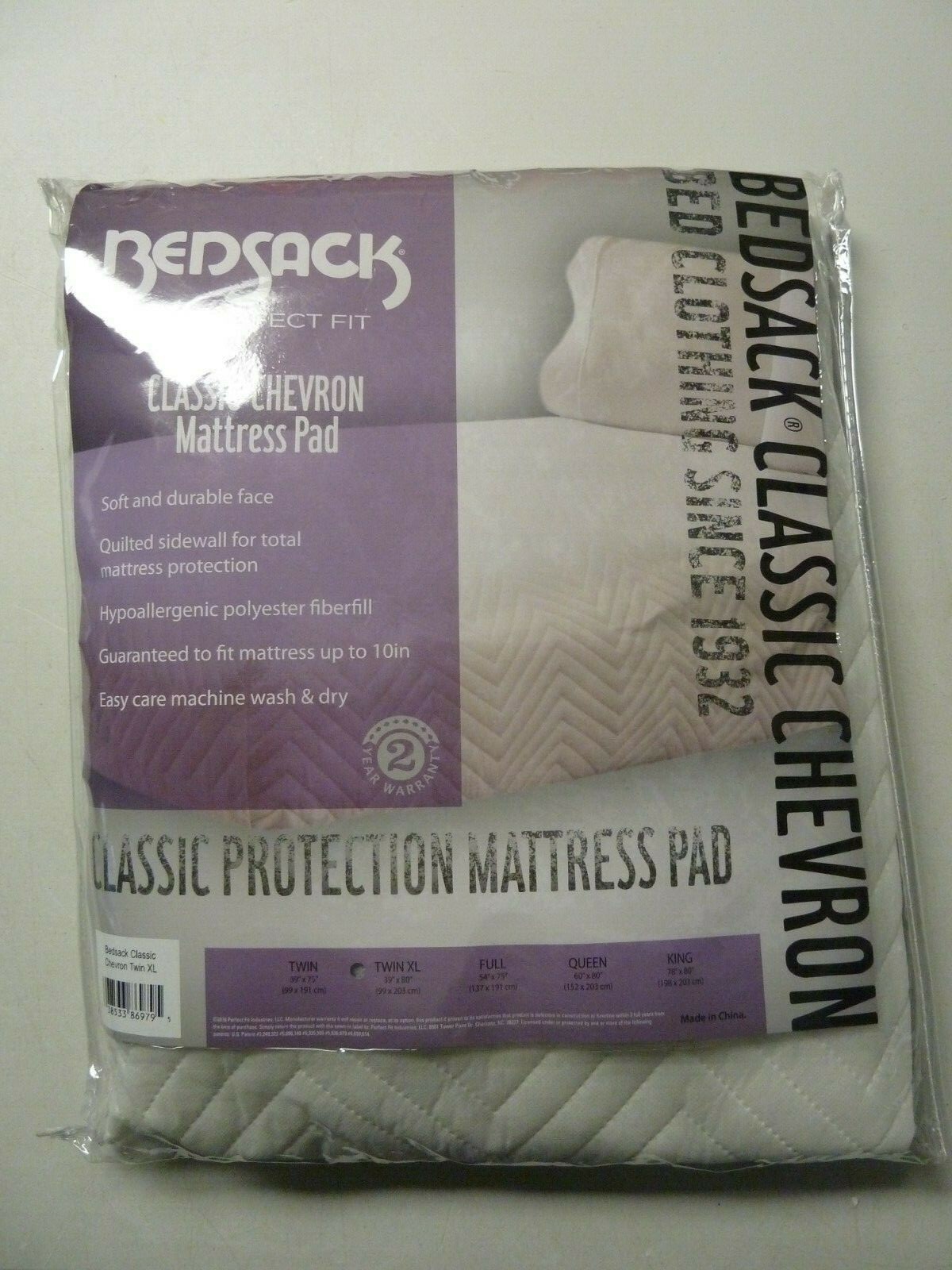 Bedsack Classic Chevron Mattress Pad TwinXL eBay