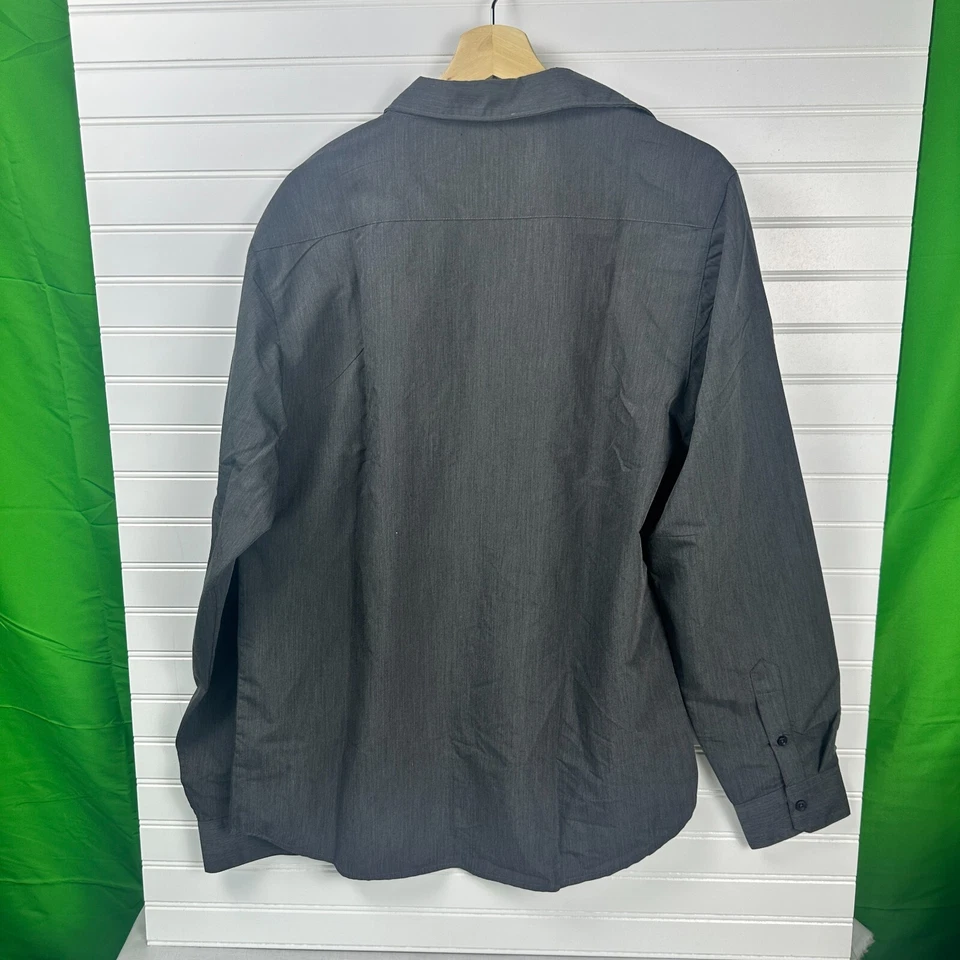 Camisa Spring & Mercer Mujer XL Negra Viscosa Cuello Extendido Manga Larga Abotonada Foto 2 de 4