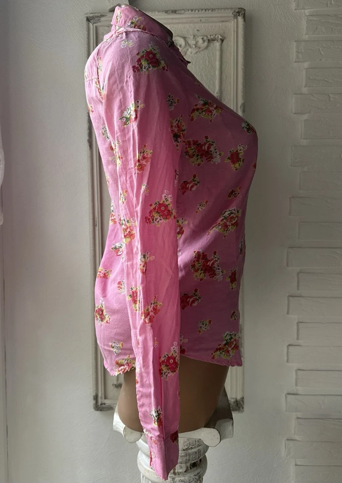 SPRINGFIELD Damen Langarm Baumwolle-Viskose Blumen-Muster-Bluse Geblümt -Gr. 36 - Bild 3 von 4