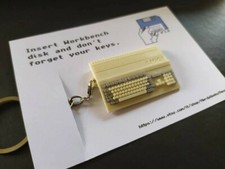 Commodore Amiga 500 Keychain Retro Computer game NO 64 C64 Atari ST Apple II