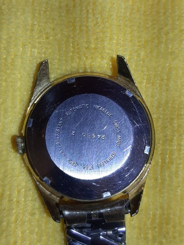 Jaquet-Droz Vintage Man's Gold Plated Automatic Wristwatch c 1968 - Picture 4 of 8