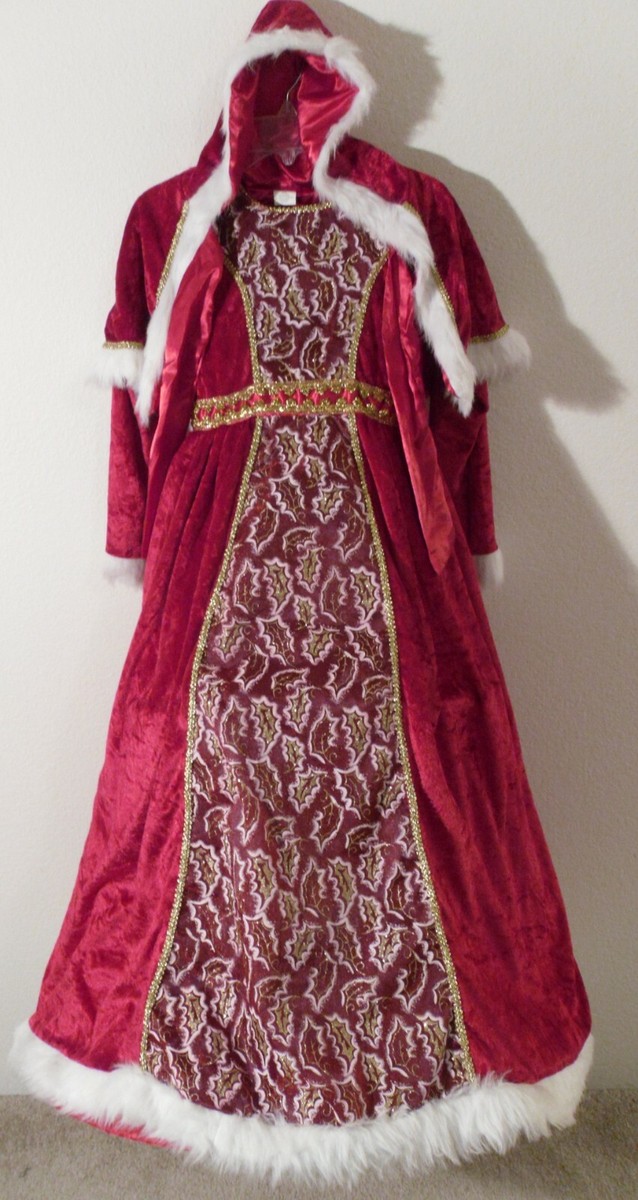 dark red christmas dress NEW Girls L/S Velvet Christmas Holiday Hooped Dress Costume S (7/8) Dark Red