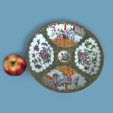 Antique Chinese Rose Medallion Porcelain Round Platter
