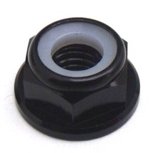 M6 nuts Aluminium ANODIZED Alloy Flange Nylon Insert Lock Nut  BLACK 5 pieces