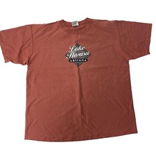 Vintage 80's Oneita Men Salmon Coral Lake Havasu Arizona T Shirt USA made XL