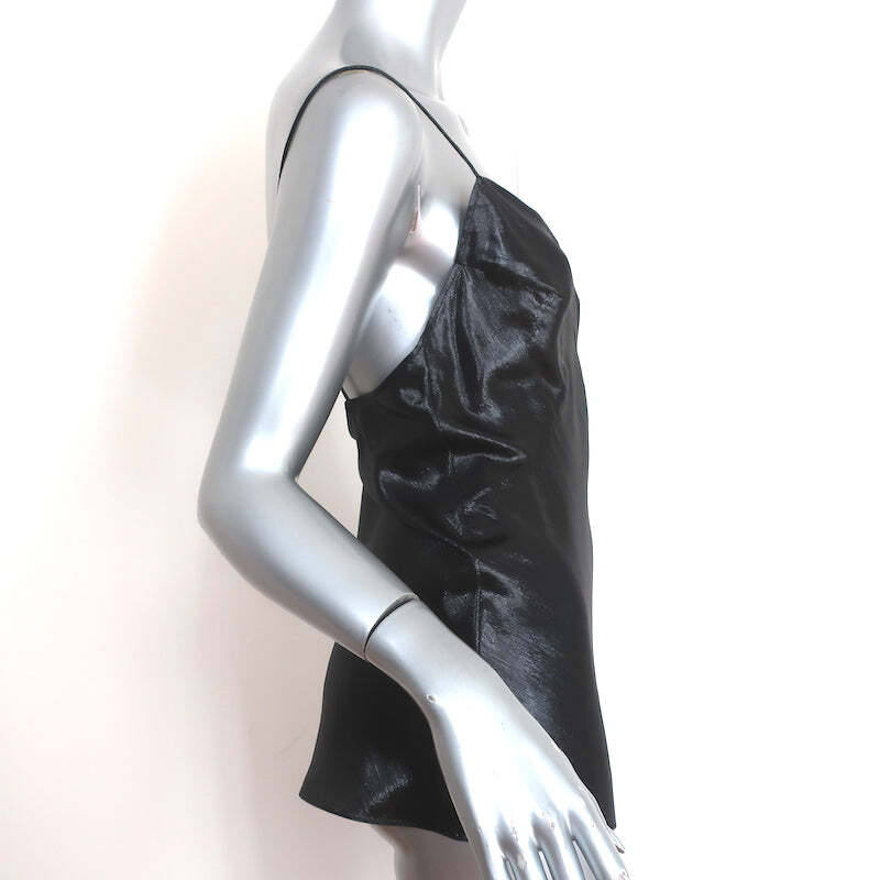 Top cisterna metallizzato nero misto seta Saint Laurent taglia 38