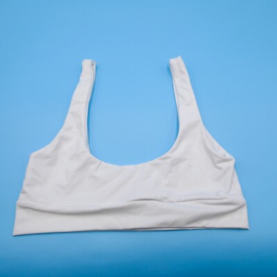 FAE House Medium White Pullover Unpadded Round Neck Wide Strap Bikini Top Swim