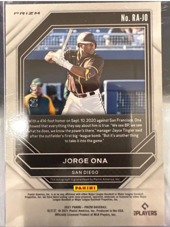 Jorge Ona Panini Prizm Rookie Autographs 1/50 - Image 2 of 2