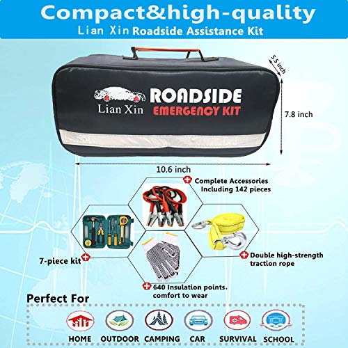Roadside Assistance Emergency Kit Multipurpose Emergency Pack Car