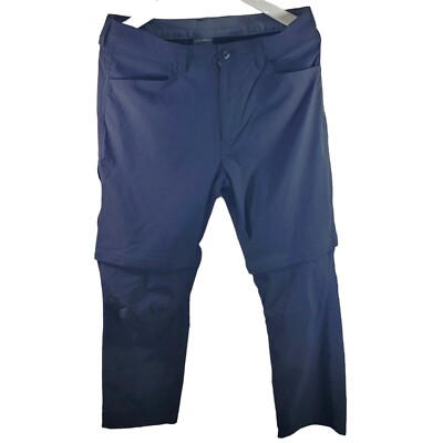 Eddie Bauer Convertible Tech Pants Black Hiking Trail Mens 34x30