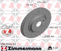Zimmermann 2X Bremsscheibe Vorne Ø328 AußEnbelüFtet Gelocht FüR Toyota RAV 4 IV
