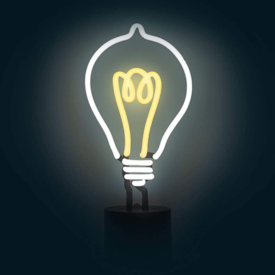 Lightbulb Neon Desk Light, 14" X 6" Neon Lights for Bedroom Neon