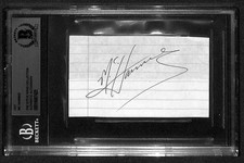 MC Hammer VINTAGE Signed Cut Autograph BECKETT Slab