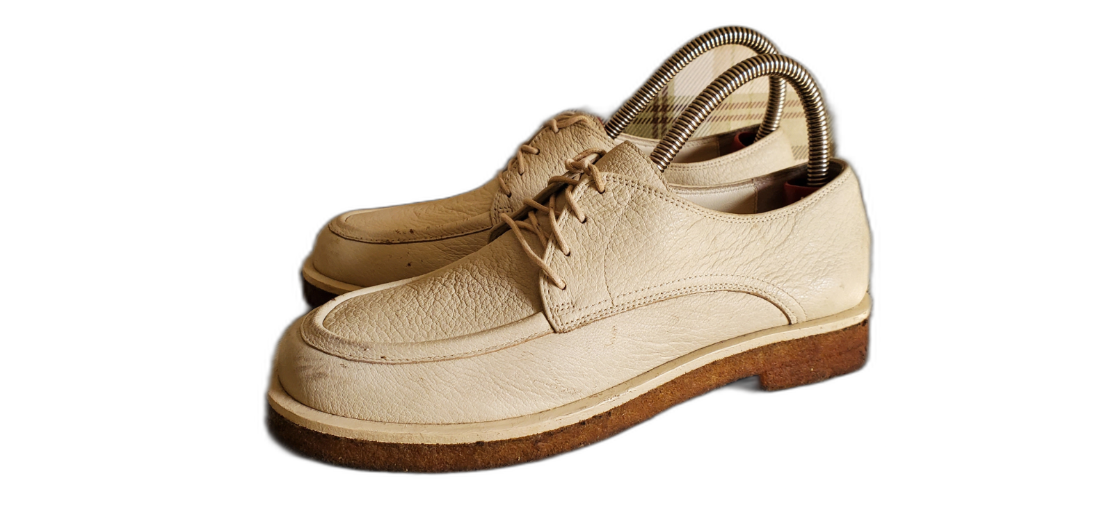 SAOLA Scarpe da donna THE ROW HONORE beige pelle di cervo stringate suola crepe taglia 8 US