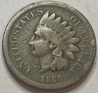 1860 Round Bust Indian Head Cent Exact Coin Imaged #IND200