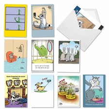 NobleWorks - 10 Assorted Happy Birthday Cards - Funny Bday Greeting Cards wit...