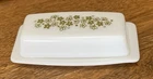 VTG 70’s PYREX Spring Blossom Green Crazy Daisy Butter Dish & Lid USA 19