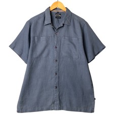 Used UNION short-sleeved open-collar linen box shirt men's size M