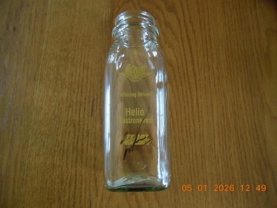 Helio Castroneves Autographed Commemorative Milk Bottle from Indy 500 win 2009