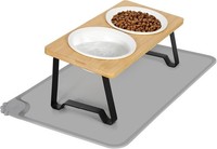 Katzennapf ErhöHt 2Er Set Keramik Mit Silikonunterlage 15° Gekippt FüR Katzen