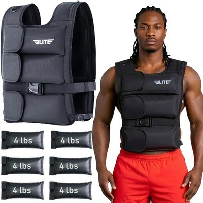 Elite Sports Weighted Vest for Men & Women, 4lb/8lb/12lb/16lb/20lb/24lb Refle...