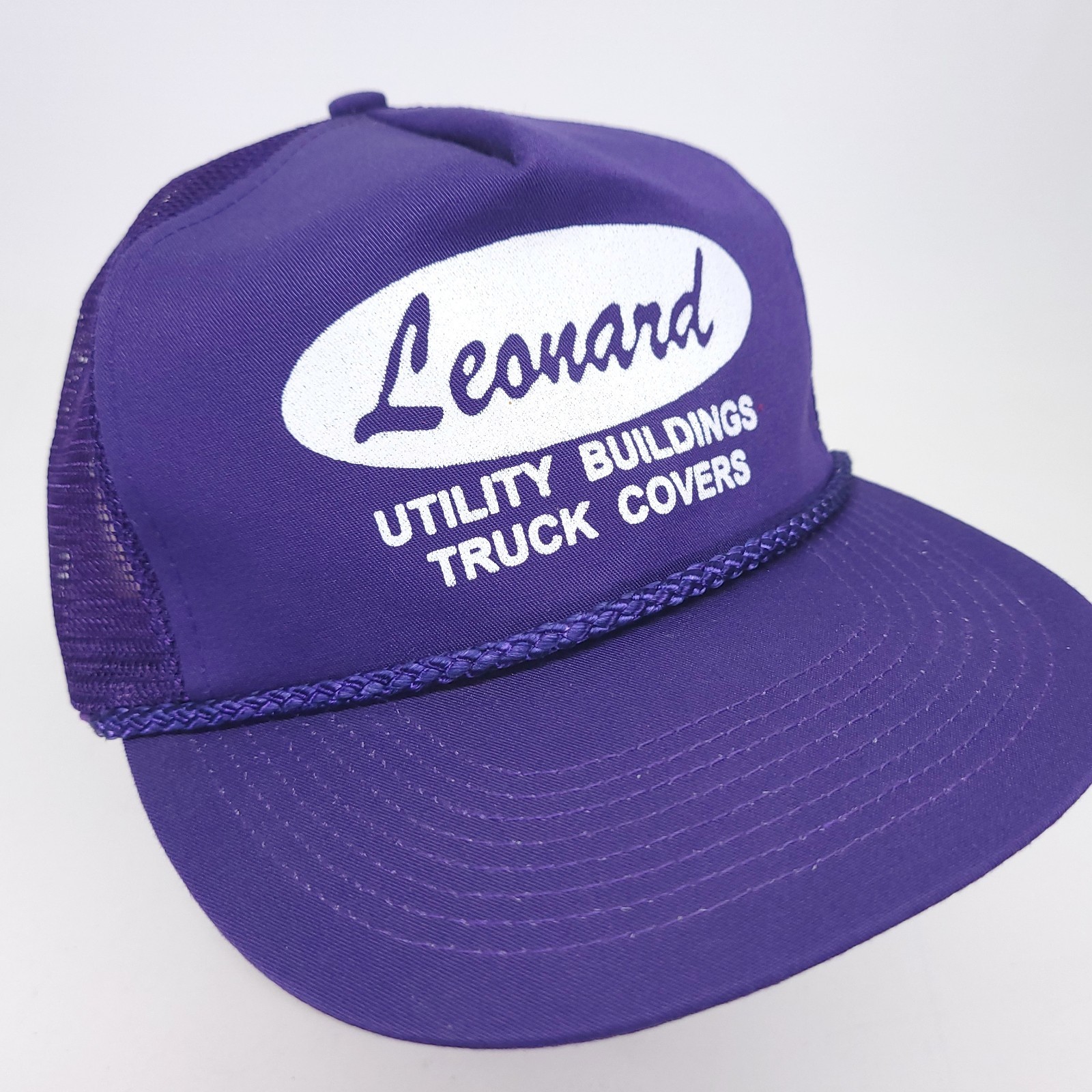 Leonard Hat Cap Utility Buildings Truck Covers Snapback Mesh Trucker Purple