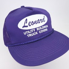 Leonard Hat Cap Utility Buildings Truck Covers Snapback Mesh Trucker Purple Leonard Hat Cap Utility Buildings Truck Covers Snapback Mesh Trucker Purple