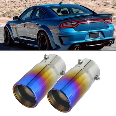 2x For Dodge Charger Exhaust Pipe Tip Rear Tail Throat Muffler Stainless steel