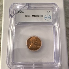 1958 Lincoln 1c Icg Ms66 Rd -cracked Slab