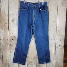 VTG Gitano Womens Jeans High Waist Blue 1980’s SZ 16 Denim Orange Stitch