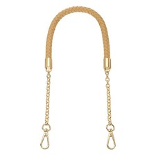 62cm/24.4" PU Leather Braided Purse Strap Apricot, Light Gold Buckle 