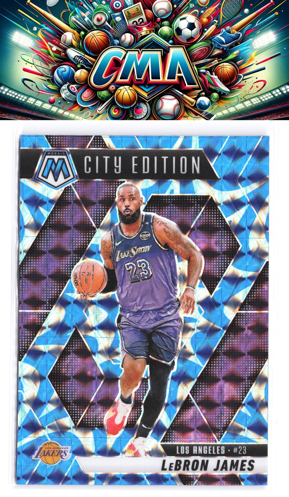 2024-25 Panini Mosaic #286 LeBron James Reactive Blue Mosaic