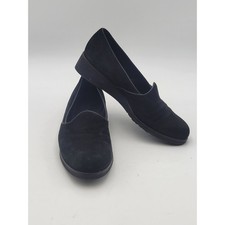 Cole Haan Black Suede Slip-on Loafers Sz 7 B Made In Brazil Vtg