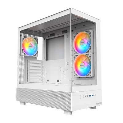 MONTECH XR-W, ATX Mid-Tower PC Gaming Case, 3x120mm ARGB PWM Fans Pre-Install...