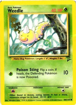 Weedle Normal 100/130 Base Set 2 HP
