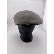 Hats in the Belfry Mens Gray 100% Wool Ivy Flat Cap USA Made Large