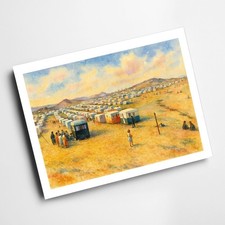 A3 PRINT - The Caravan Site, Trecco Bay, Porthcawl (a) - Vintage Art Style