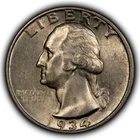 1934 25c Silver Washington Quarter - Weak Motto - Luster - SKU-Z6058